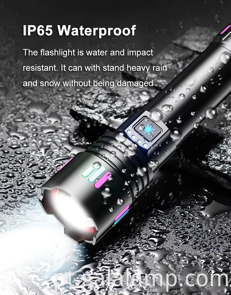 Lanterna a laser branca, iluminação à prova d'água forte, carregamento multifuncional